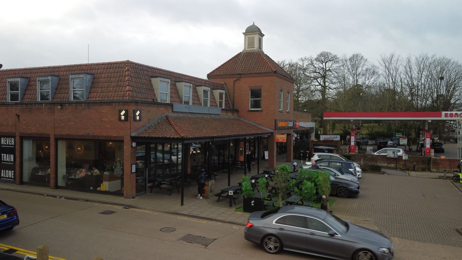 Zona comercial vista aérea